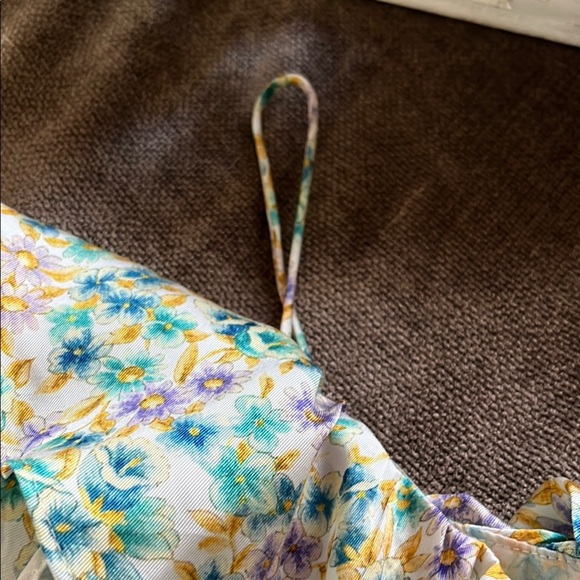 Zara Floral Off-Shoulder Ruffled Top, Size Medium - Picture 4 of 6